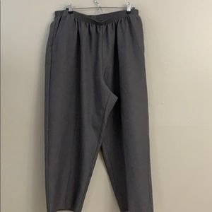 Plus size elastic waist gray slacks
